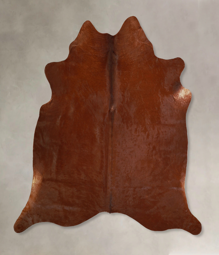 Solid Brown X-Large Brazilian Cowhide Rug 6'7"H x 6'3"W #A43042 by Hudson Hides