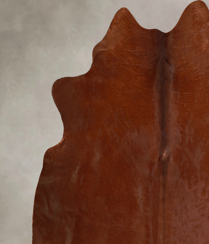 Solid Brown X-Large Brazilian Cowhide Rug 6'7"H x 6'3"W #A43042 by Hudson Hides
