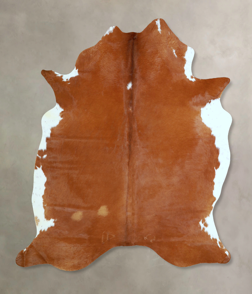 Brown and White Regular X-Large Brazilian Cowhide Rug 7'0"H x 5'10"W #A43046 by Hudson Hides