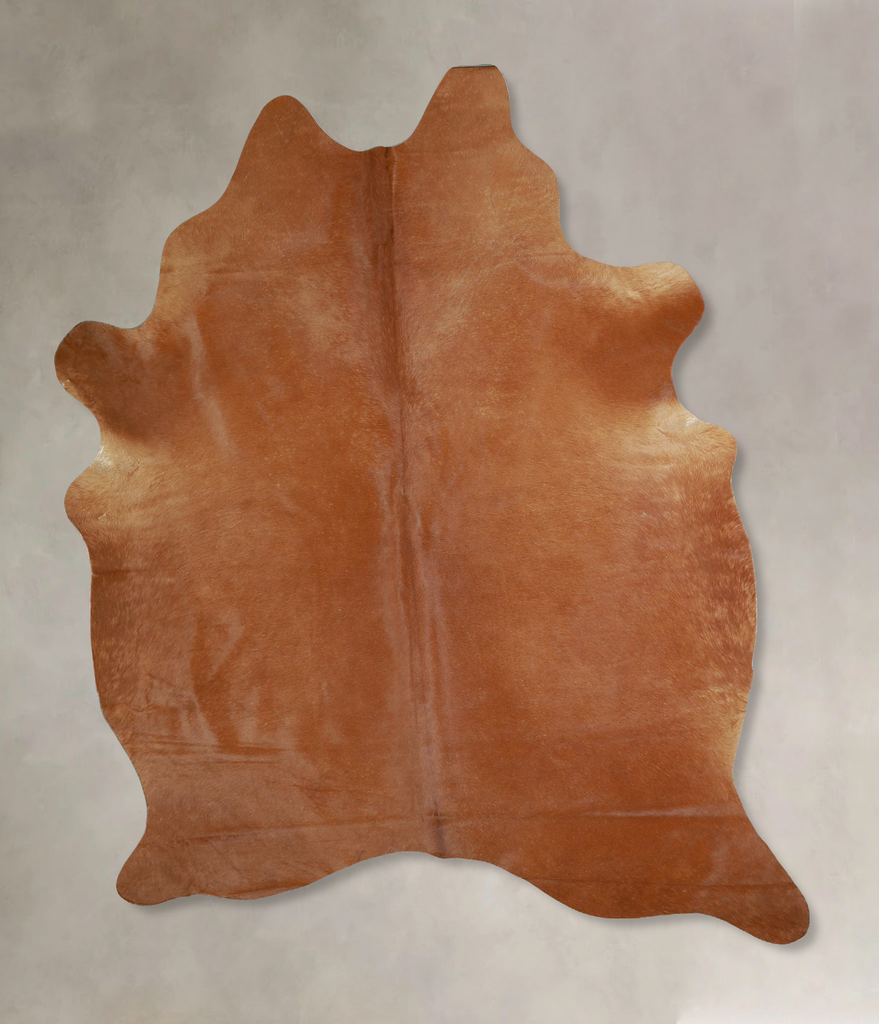 Solid Brown X-Large Brazilian Cowhide Rug 7'6"H x 6'1"W #A43051 by Hudson Hides