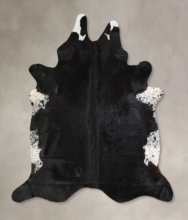 Black and White XX-Large Brazilian Cowhide Rug 7'8"H x 7'0"W #A43058 by Hudson Hides
