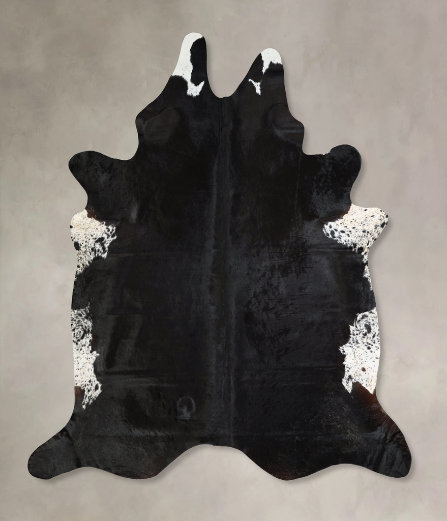 Black and White XX-Large Brazilian Cowhide Rug 7'8"H x 7'0"W #A43058 by Hudson Hides