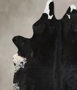 Black and White XX-Large Brazilian Cowhide Rug 7'8"H x 7'0"W #A43058 by Hudson Hides