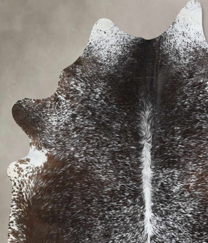 Salt and Pepper Brown X-Large Brazilian Cowhide Rug 7'4"H x 6'3"W #A43077 by Hudson Hides