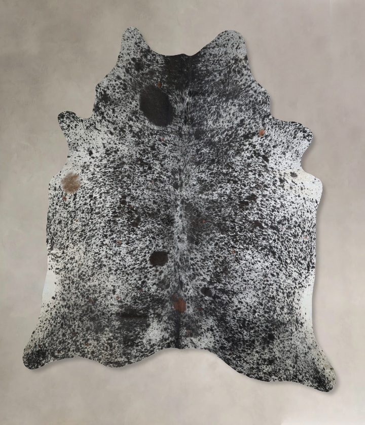 Salt and Pepper Black XX-Large Brazilian Cowhide Rug 7'10"H x 7'0"W #A43078 by Hudson Hides