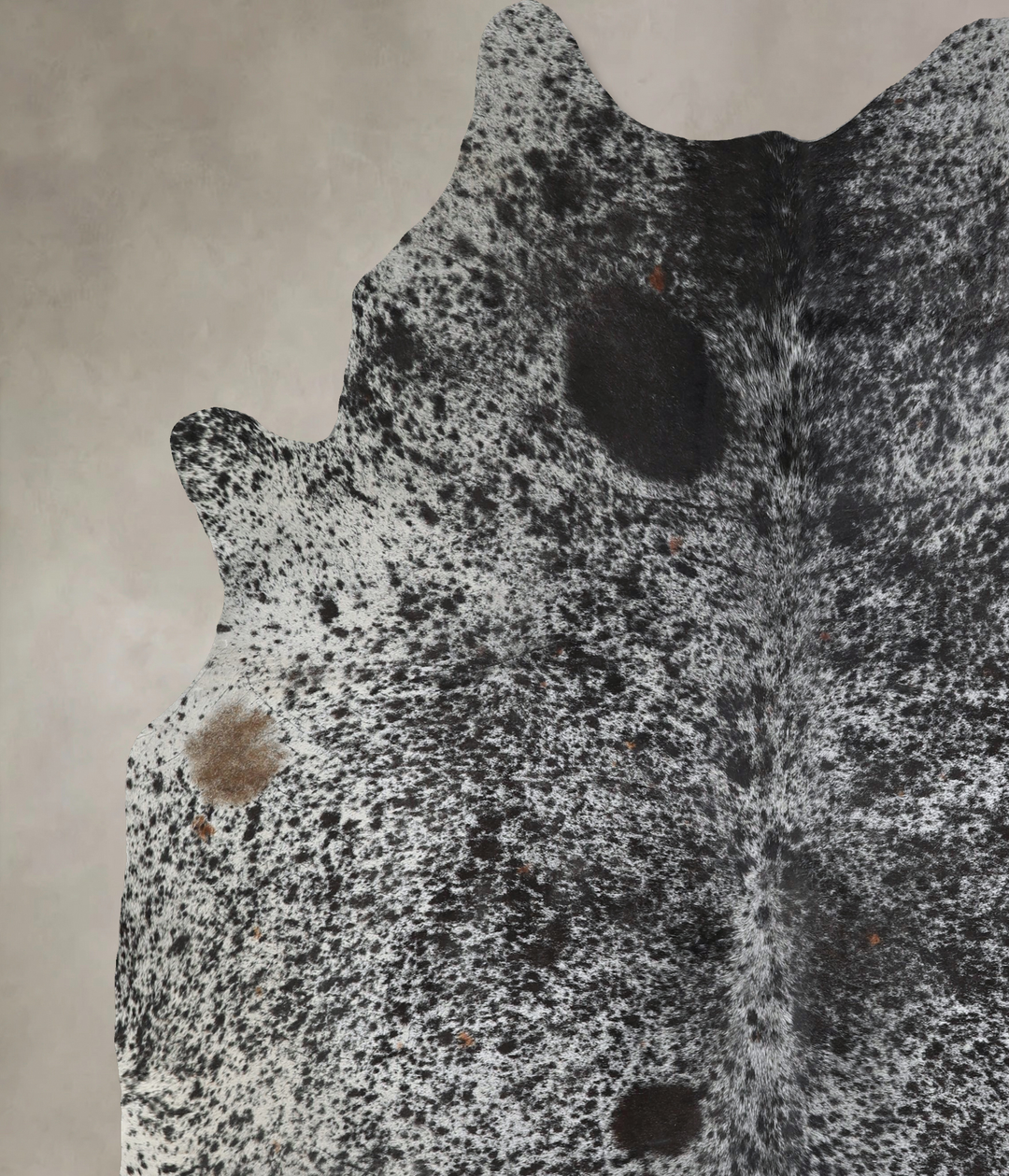 Salt and Pepper Black XX-Large Brazilian Cowhide Rug 7'10"H x 7'0"W #A