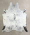 Salt and Pepper Black X-Large Brazilian Cowhide Rug 7'3