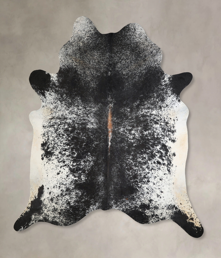 Salt and Pepper Black X-Large Brazilian Cowhide Rug 7'6"H x 6'8"W #A43080 by Hudson Hides