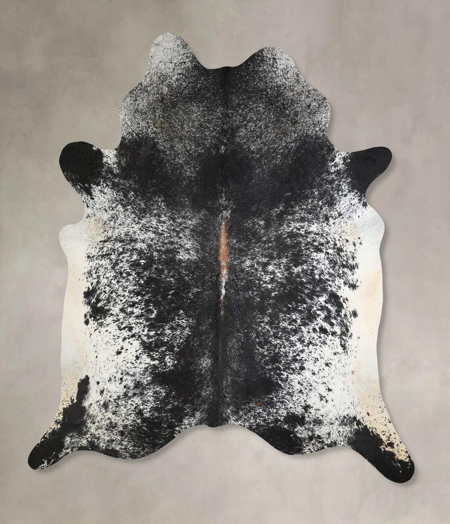 Salt and Pepper Black X-Large Brazilian Cowhide Rug 7'6"H x 6'8"W #A43080 by Hudson Hides