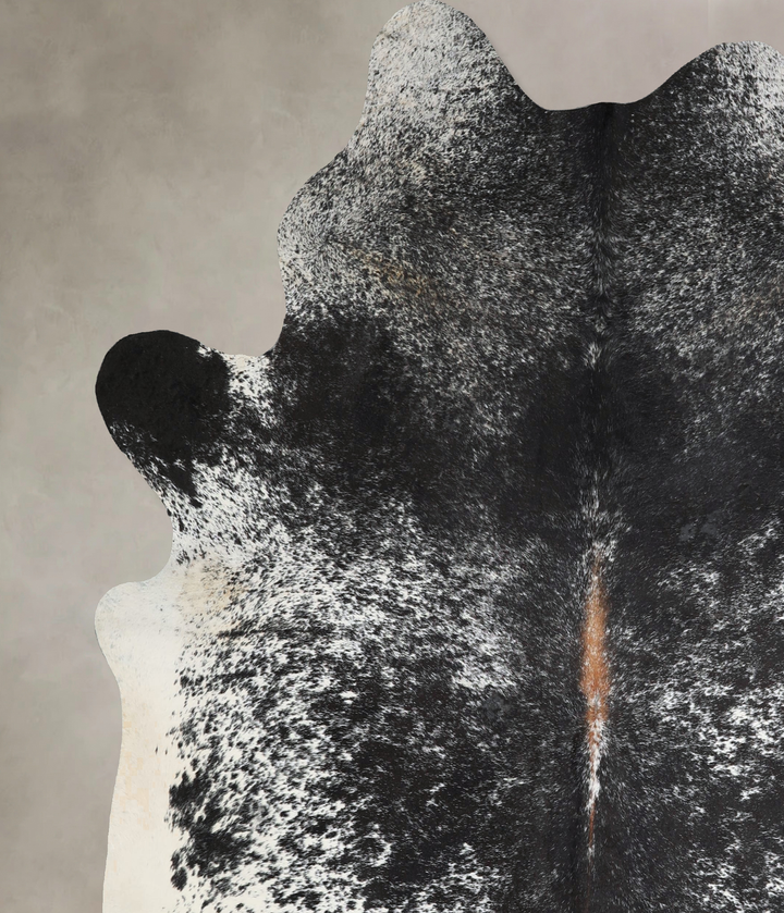Salt and Pepper Black X-Large Brazilian Cowhide Rug 7'6"H x 6'8"W #A43080 by Hudson Hides