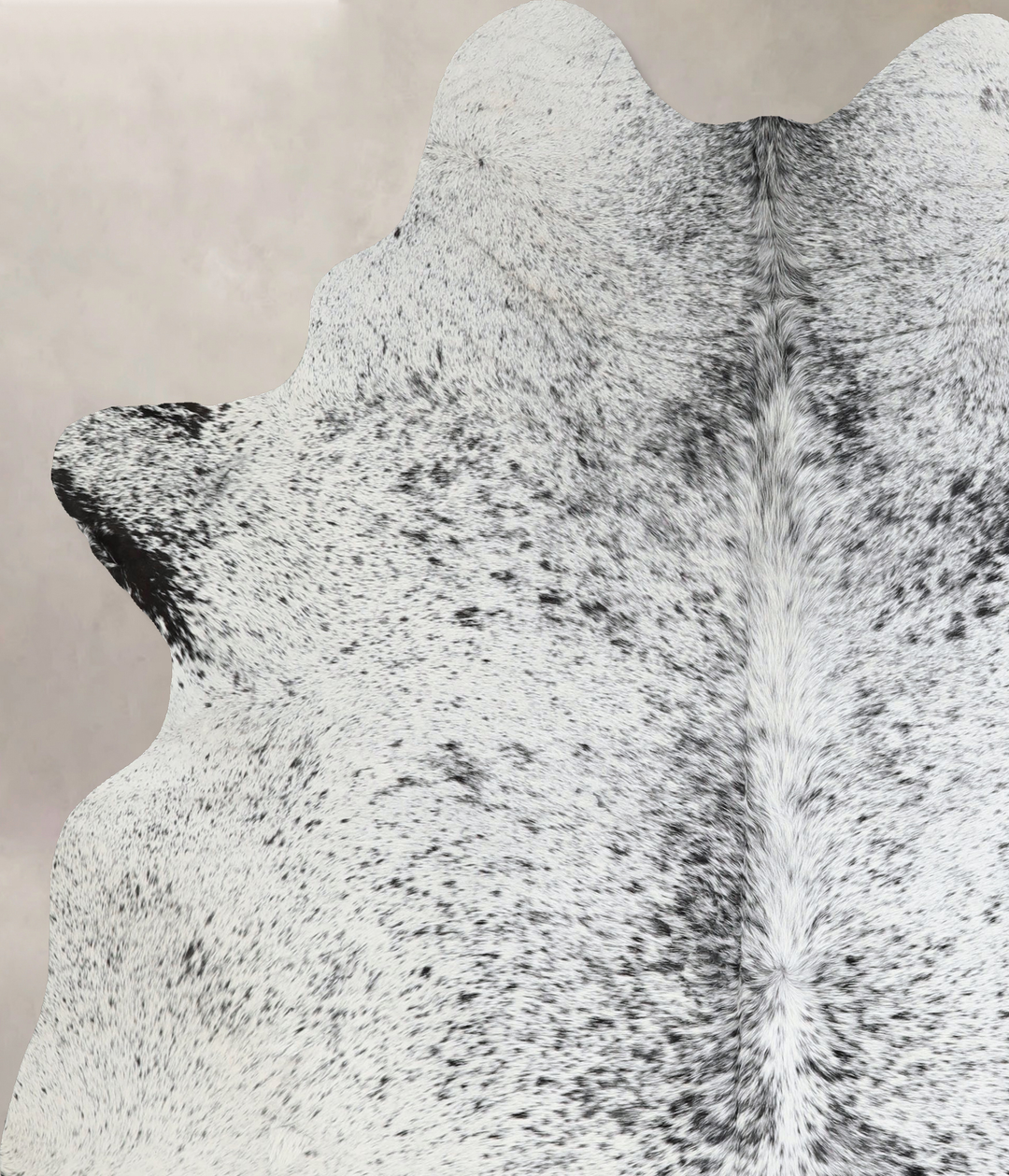 Salt and Pepper Black X-Large Brazilian Cowhide Rug 7'3"H x 5'11"W #A4