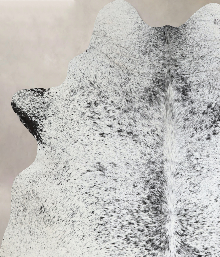 Salt and Pepper Black X-Large Brazilian Cowhide Rug 7'3"H x 5'11"W #A43083 by Hudson Hides