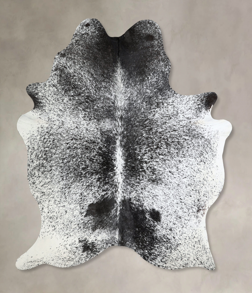 Salt and Pepper Black X-Large Brazilian Cowhide Rug 7'8"H x 6'5"W #A43085 by Hudson Hides