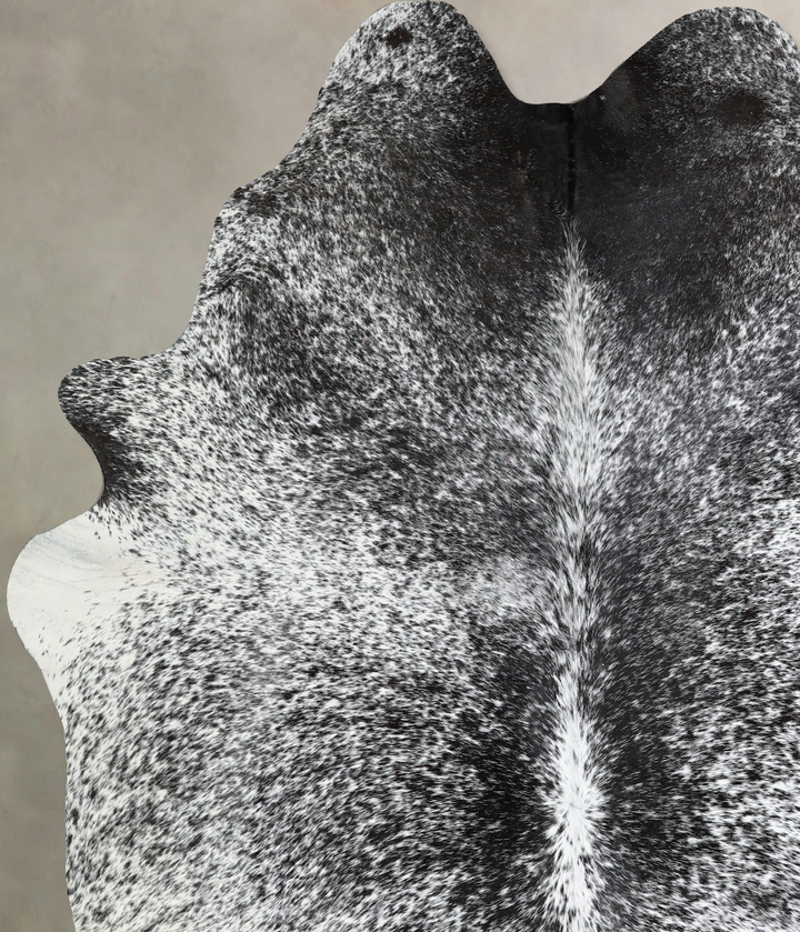 Salt and Pepper Black X-Large Brazilian Cowhide Rug 7'8"H x 6'5"W #A43085 by Hudson Hides