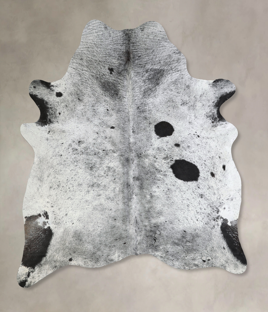 Salt and Pepper Black X-Large Brazilian Cowhide Rug 7'0"H x 6'0"W #A43086 by Hudson Hides