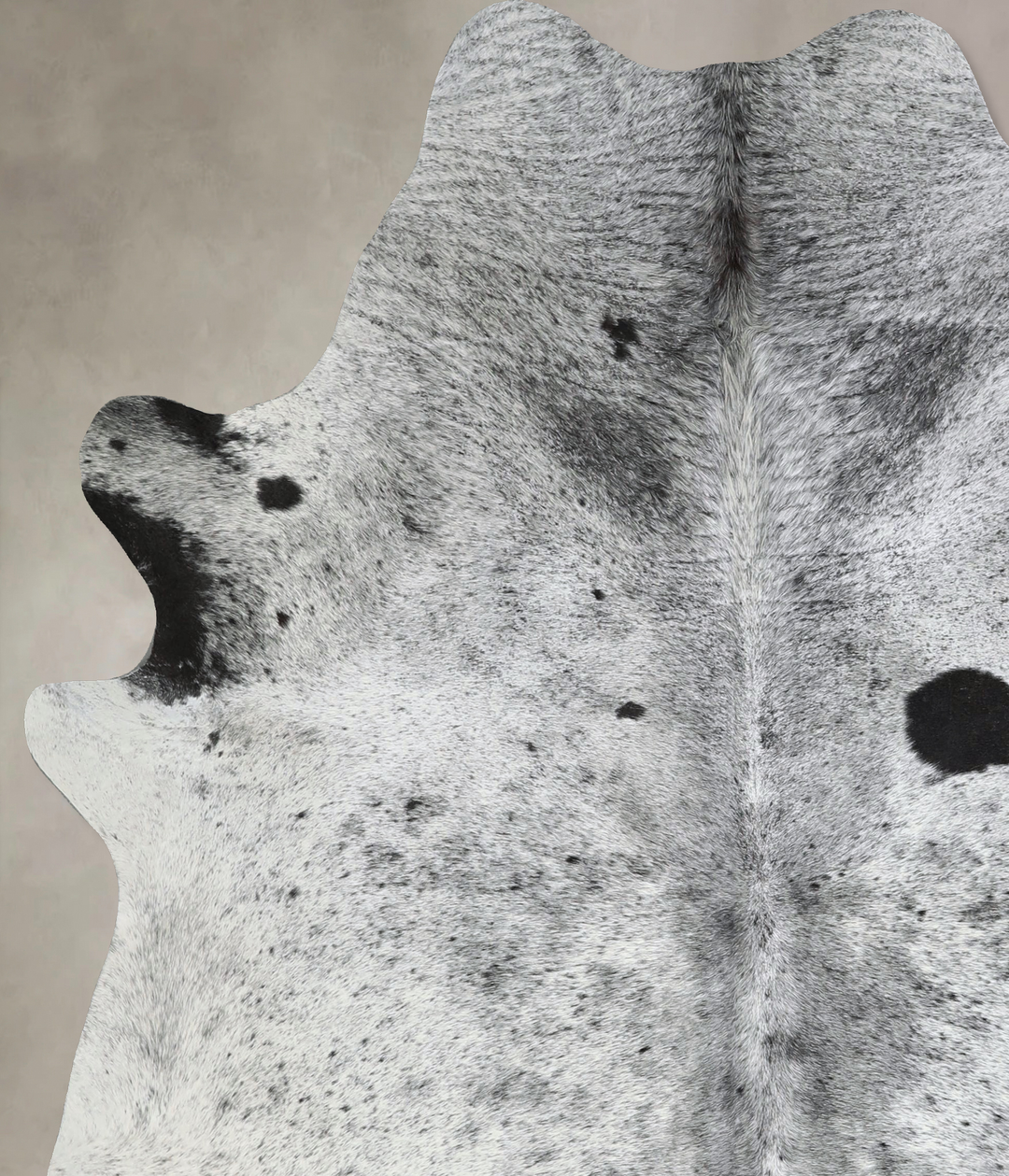 Salt and Pepper Black X-Large Brazilian Cowhide Rug 7'0"H x 6'0"W #A43