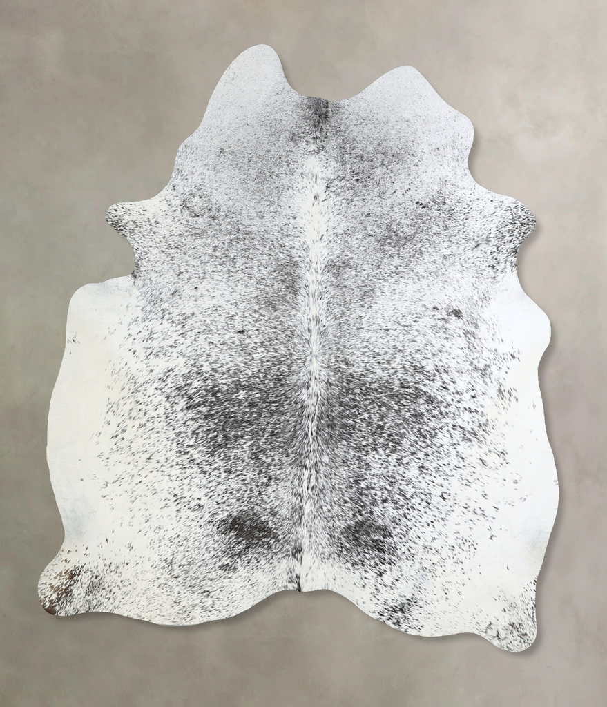 Salt and Pepper Black X-Large Brazilian Cowhide Rug 6'11"H x 5'11"W #A43088 by Hudson Hides