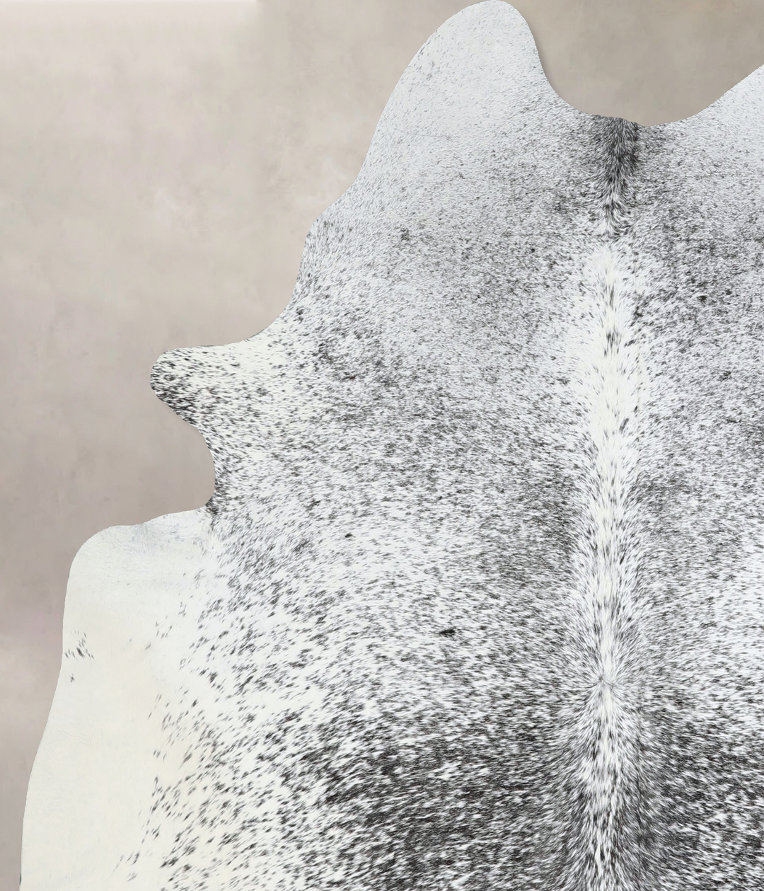 Salt and Pepper Black X-Large Brazilian Cowhide Rug 6'11"H x 5'11"W #A