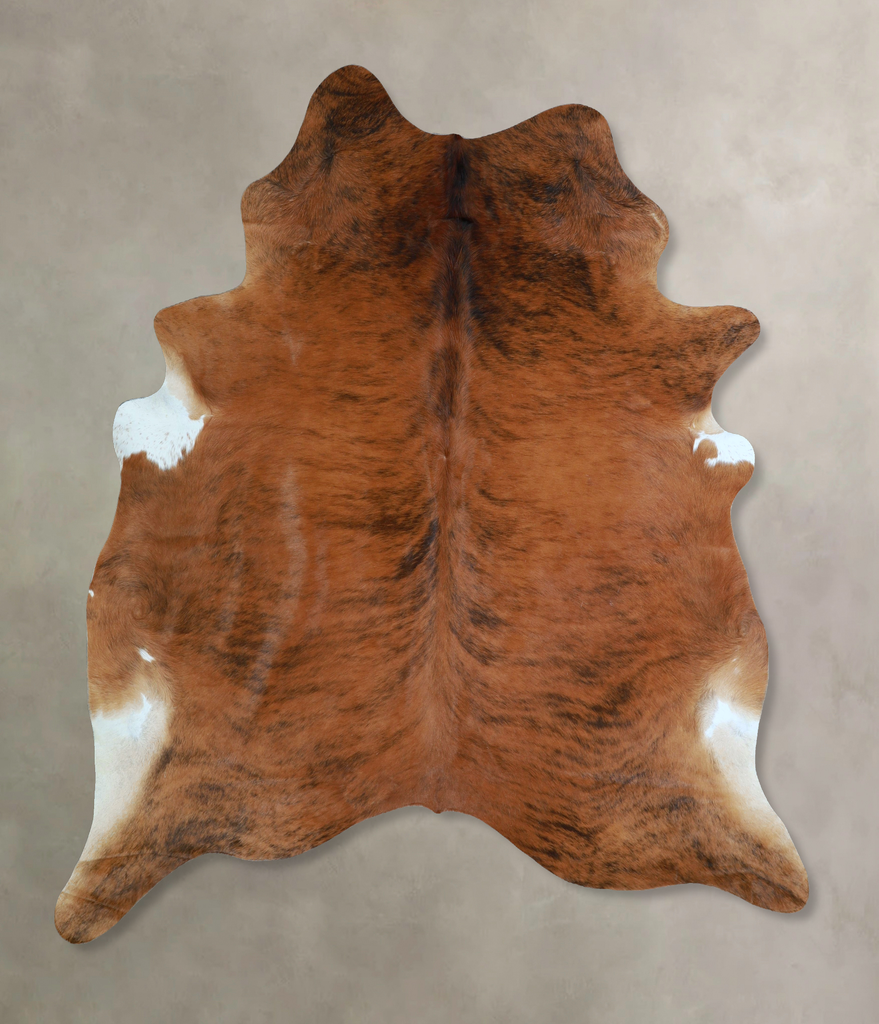Medium Brindle X-Large Brazilian Cowhide Rug 7'5"H x 6'8"W #A43089 by Hudson Hides