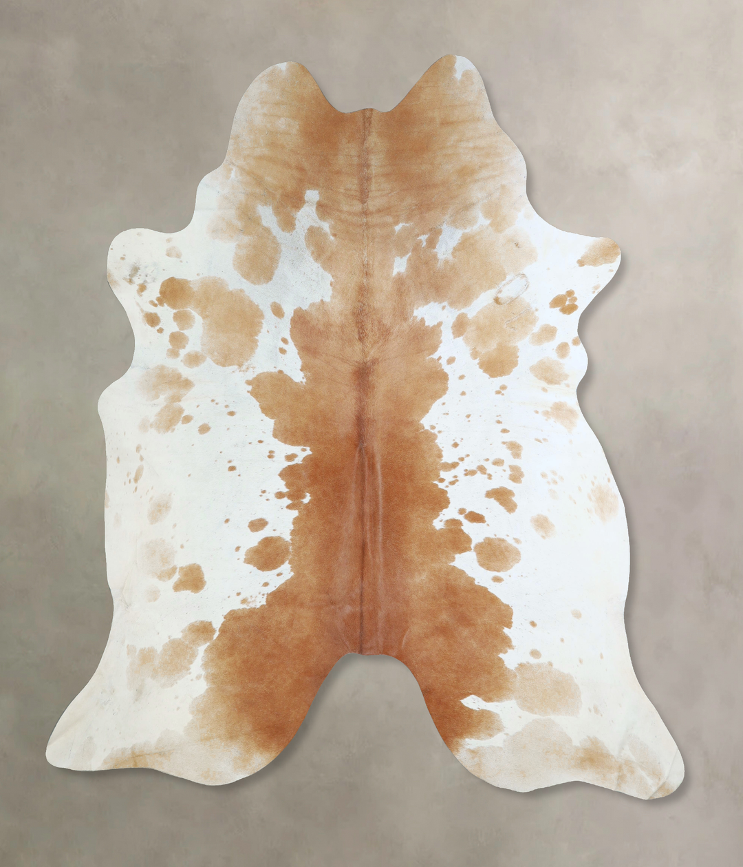 Beige and White XX-Large Brazilian Cowhide Rug 7'10"H x 7'0"W #A43091 