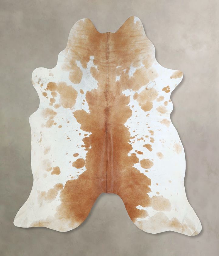 Beige and White XX-Large Brazilian Cowhide Rug 7'10"H x 7'0"W #A43091 by Hudson Hides