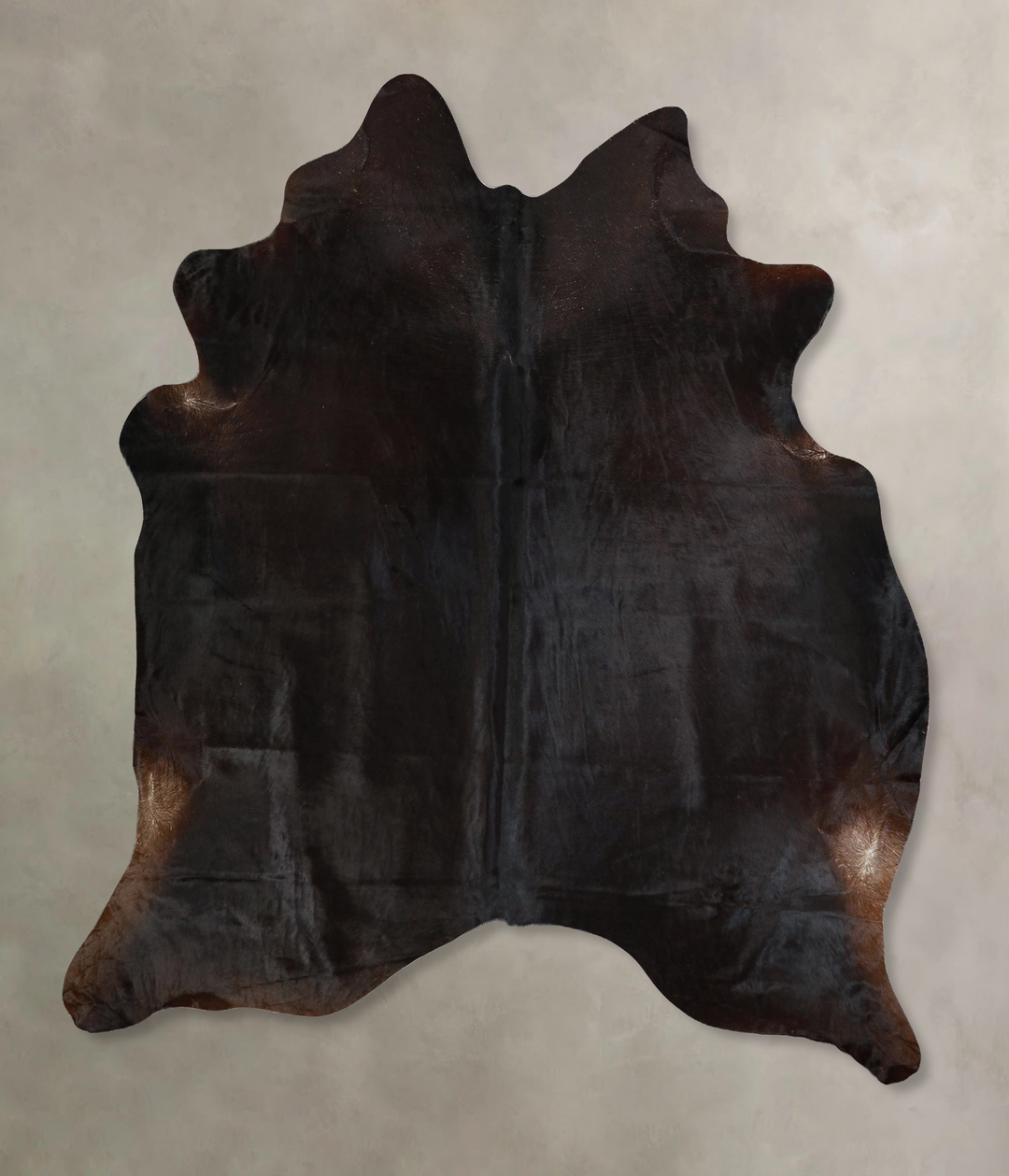 Solid Black X-Large Brazilian Cowhide Rug 7'5"H x 6'5"W #A43098 by Hud