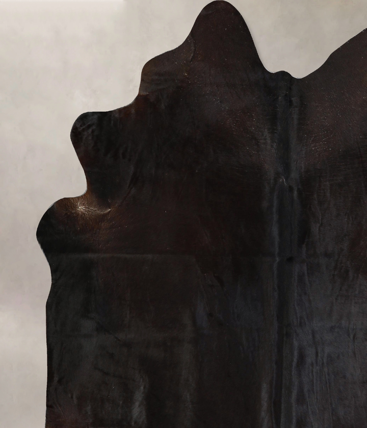 Solid Black X-Large Brazilian Cowhide Rug 7'5"H x 6'5"W #A43098 by Hudson Hides