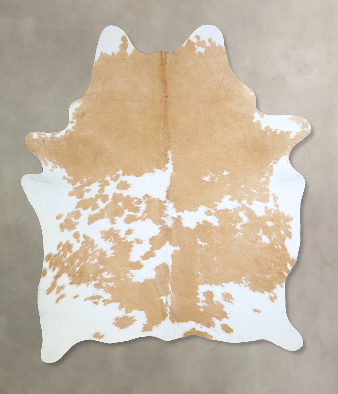 Beige and White X-Large Brazilian Cowhide Rug 7'4"H x 5'9"W #A43101 by