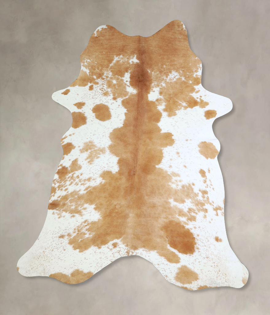 Beige and White X-Large Brazilian Cowhide Rug 7'6"H x 5'10"W #A43104 by Hudson Hides