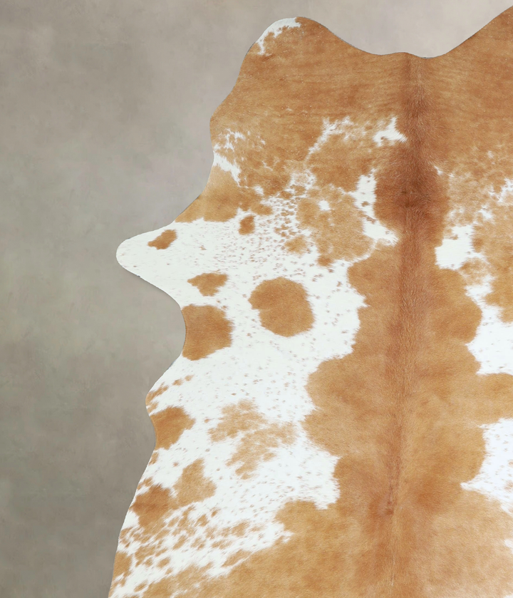 Beige and White X-Large Brazilian Cowhide Rug 7'6"H x 5'10"W #A43104 by Hudson Hides