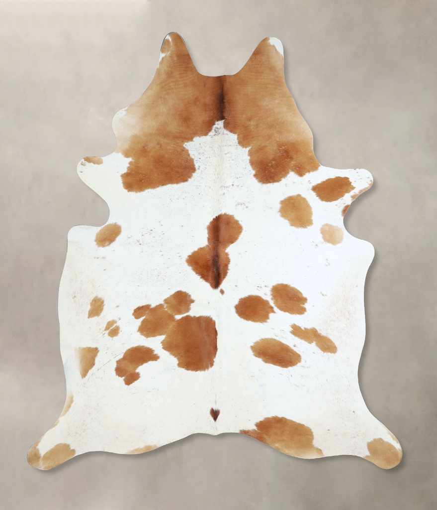 Brown and White X-Large Brazilian Cowhide Rug 7'3"H x 5'11"W #A43108 by Hudson Hides