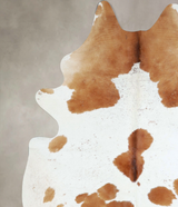 Brown and White X-Large Brazilian Cowhide Rug 7'3"H x 5'11"W #A43108 by Hudson Hides