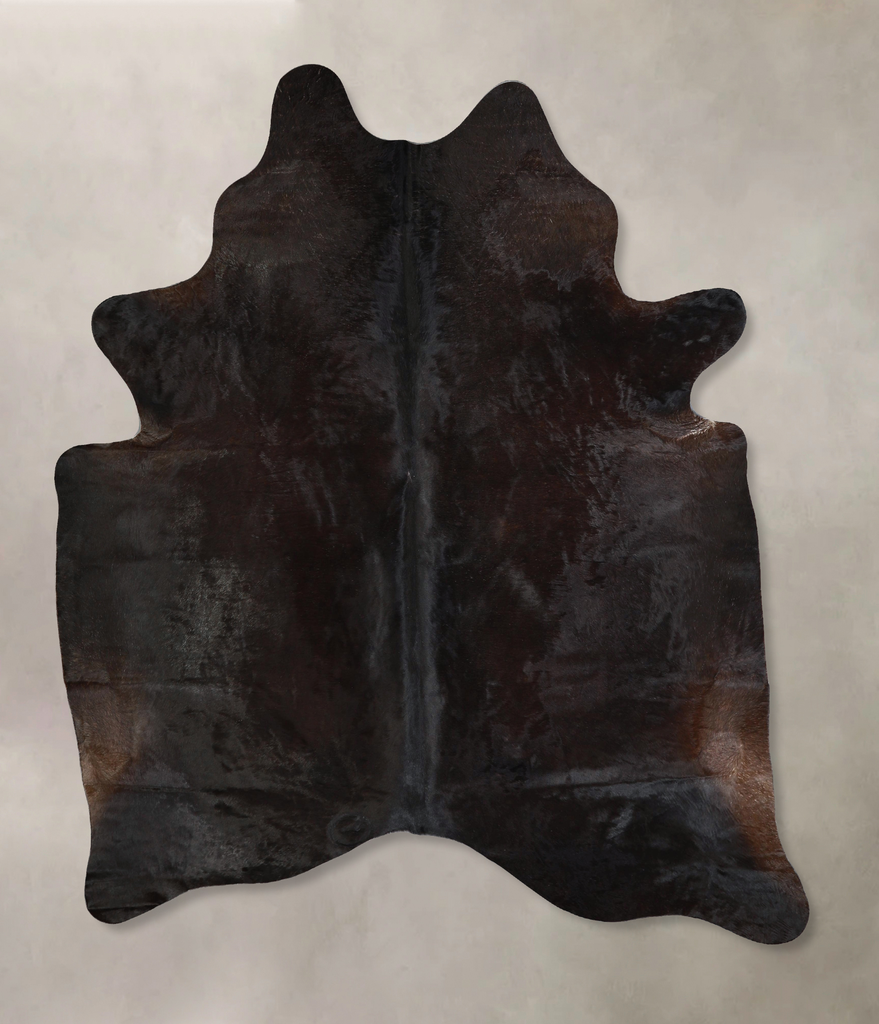 Solid Black X-Large Brazilian Cowhide Rug 7'4"H x 6'1"W #A43113 by Hudson Hides