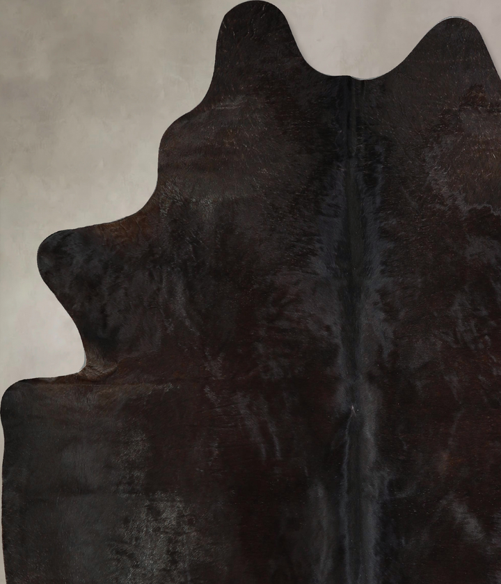 Solid Black X-Large Brazilian Cowhide Rug 7'4"H x 6'1"W #A43113 by Hudson Hides