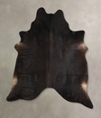 Solid Black X-Large Brazilian Cowhide Rug 7'4"H x 6'4"W #A43123 by Hudson Hides