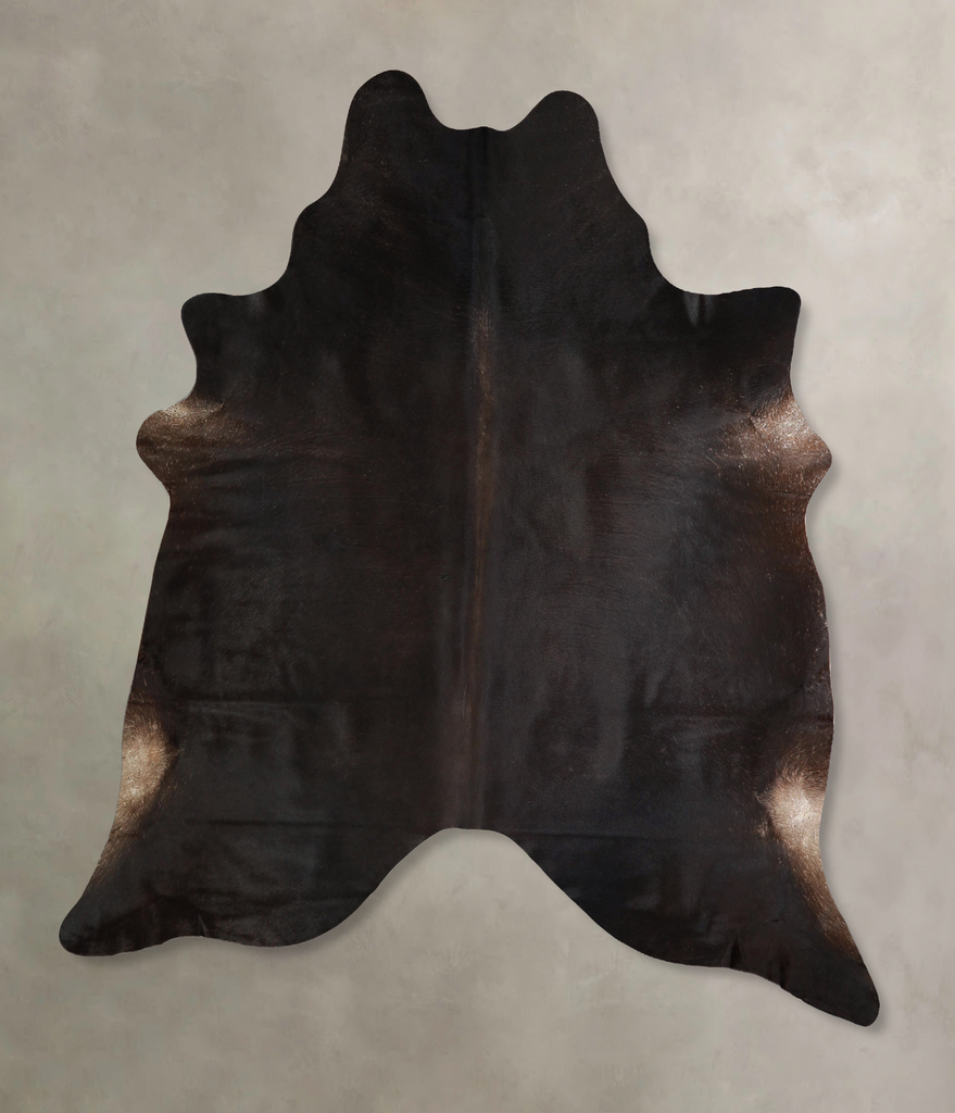 Solid Black X-Large Brazilian Cowhide Rug 7'4"H x 6'4"W #A43123 by Hudson Hides