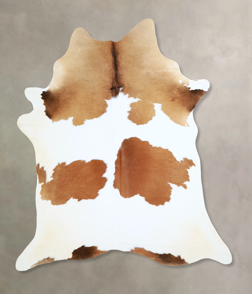Brown and White X-Large Brazilian Cowhide Rug 7'2"H x 6'3"W #A43131 by Hudson Hides