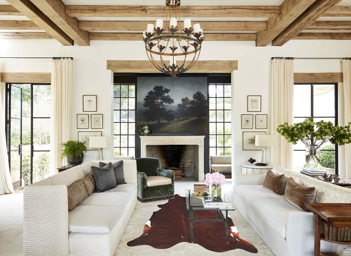 Brown and White Regular Cowhide Rug #A43139