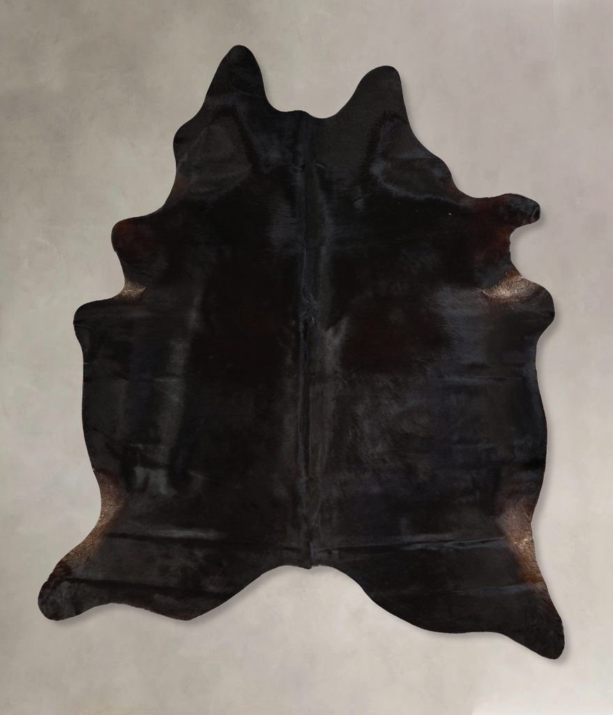 Solid Black X-Large Brazilian Cowhide Rug 7'6"H x 6'2"W #A43141 by Hudson Hides