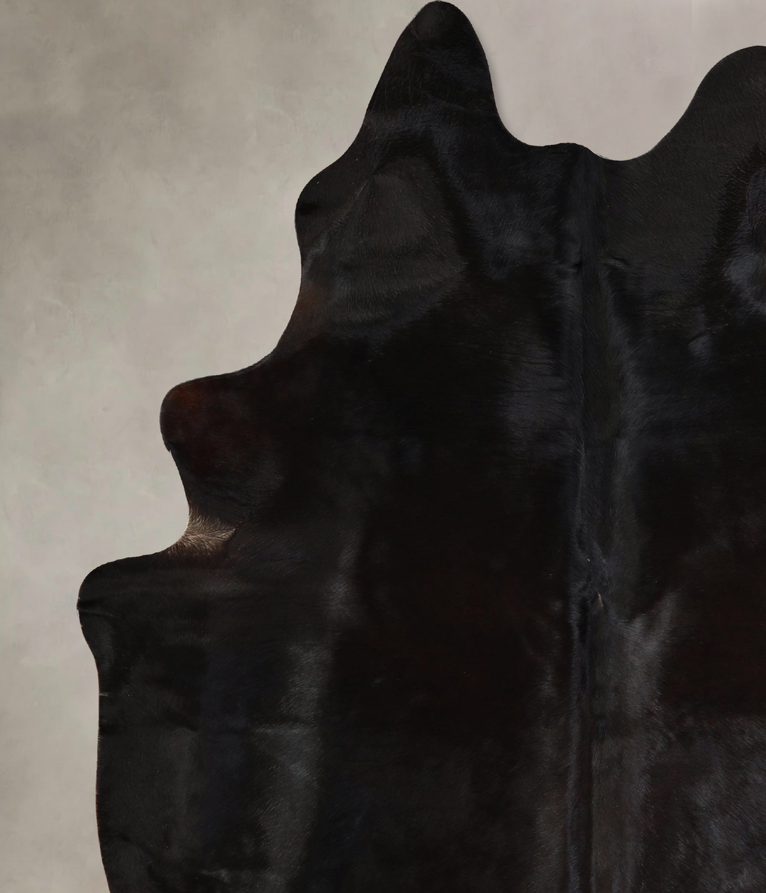 Solid Black X-Large Brazilian Cowhide Rug 7'6"H x 6'2"W #A43141 by Hud