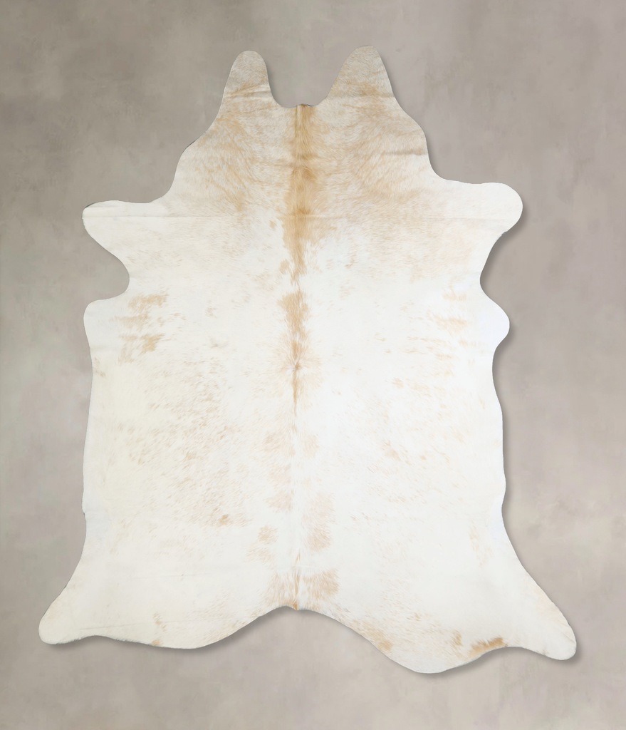 Beige and White XX-Large Brazilian Cowhide Rug 8'6"H x 7'2"W #A43145 by Hudson Hides