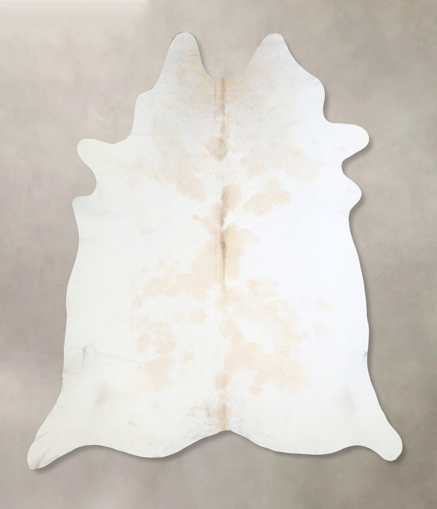 Beige and White XX-Large Brazilian Cowhide Rug 7'11"H x 7'6"W #A43146 by Hudson Hides