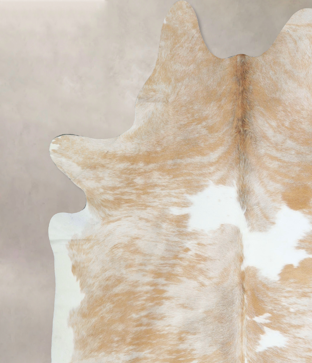 Beige and White X-Large Brazilian Cowhide Rug 7'7"H x 6'7"W #A43147 by