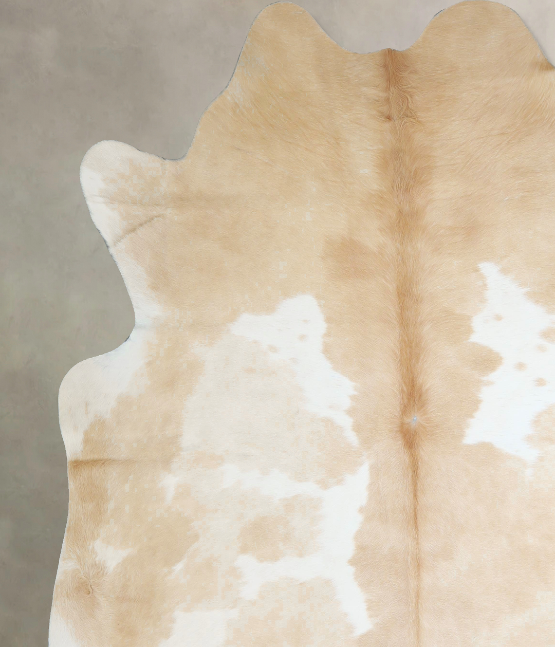 Beige and White XX-Large Brazilian Cowhide Rug 7'9"H x 7'2"W #A43149 b
