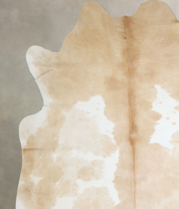 Beige and White XX-Large Brazilian Cowhide Rug 7'9"H x 7'2"W #A43149 by Hudson Hides