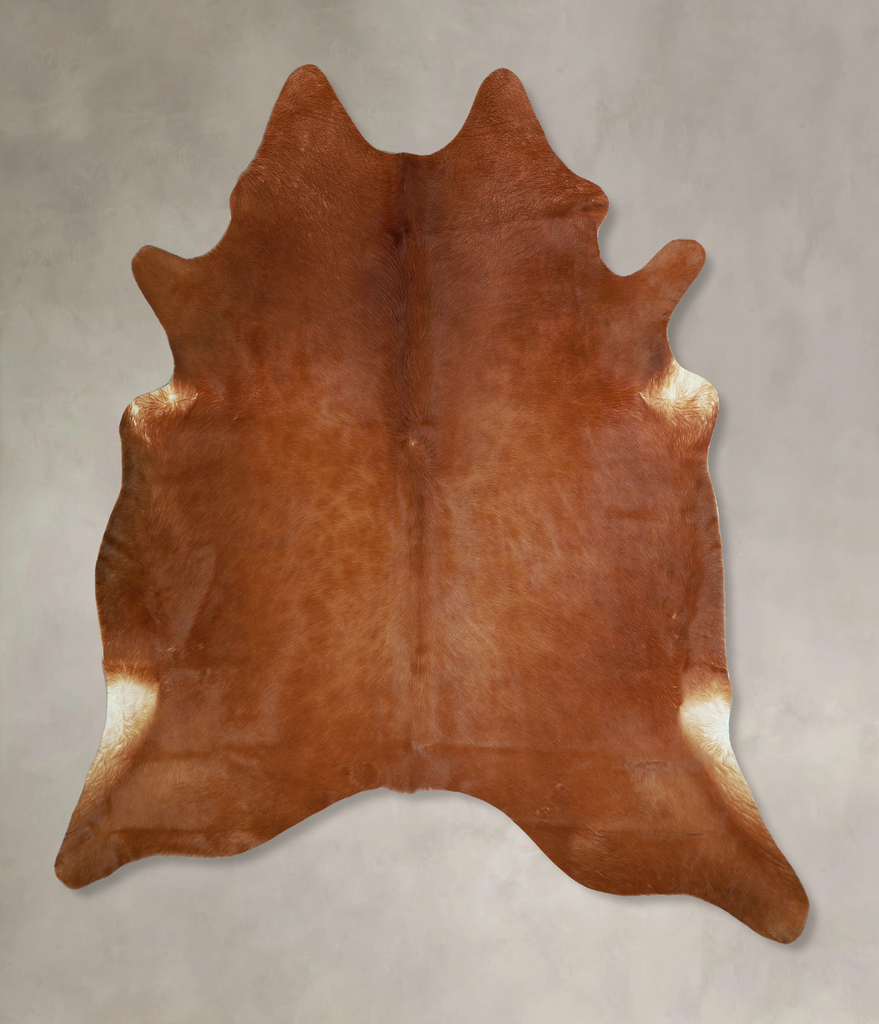 Solid Brown X-Large Brazilian Cowhide Rug 7'2"H x 6'6"W #A43151 by Hudson Hides