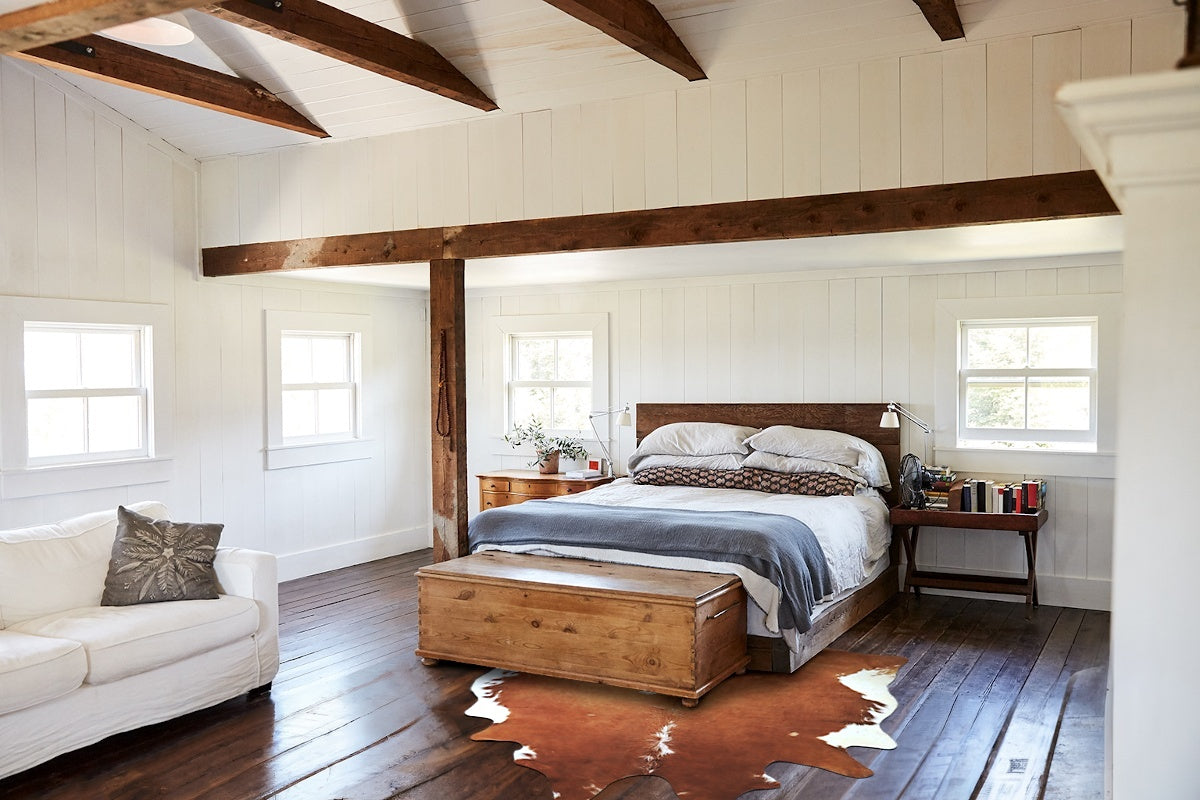 Brown and White Regular Cowhide Rug #A43154