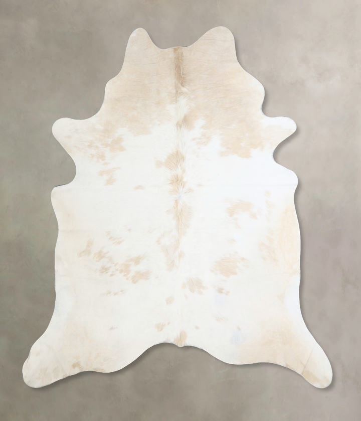 Beige and White X-Large Brazilian Cowhide Rug 6'8"H x 6'3"W #A43164 by Hudson Hides
