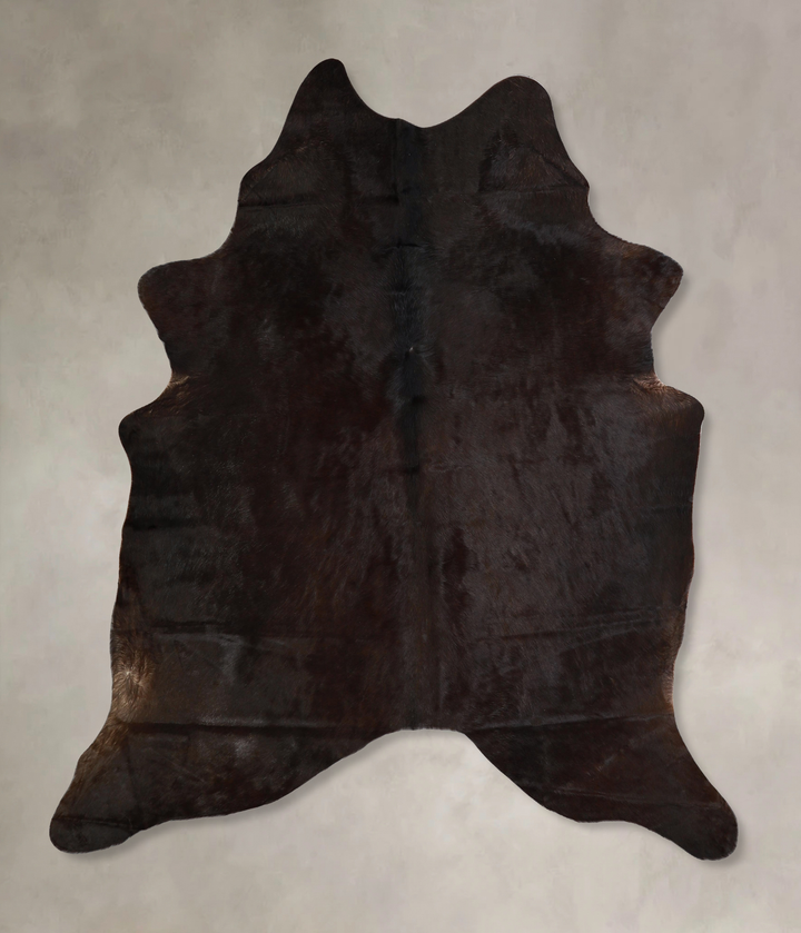 Solid Black X-Large Brazilian Cowhide Rug 7'3"H x 6'0"W #A43168 by Hudson Hides