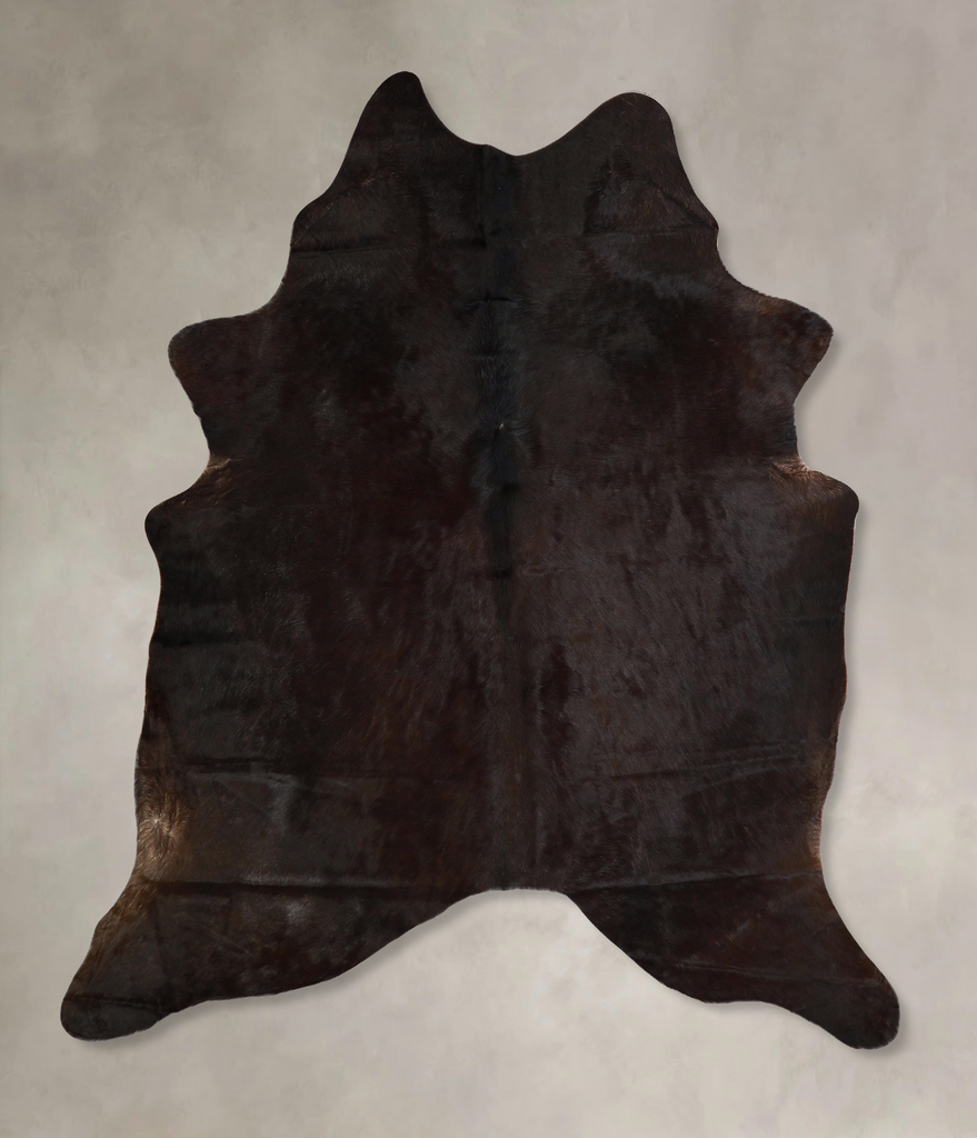 Solid Black X-Large Brazilian Cowhide Rug 7'3"H x 6'0"W #A43168 by Hudson Hides